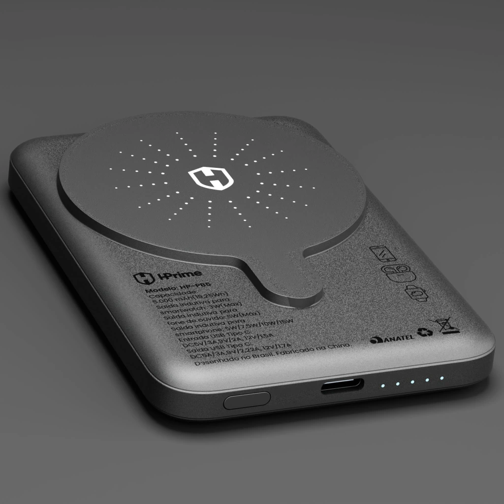 PowerBank HPrime Hybrid10 10000mAh Wireless USB-C Grafite 